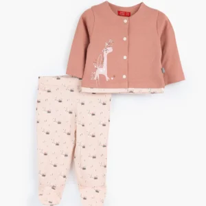 طقم Giraffe and Bird بيبي بناتي خريفي قطعتين من جونيور 