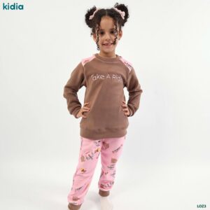  طقم أطفال بناتي فليس حراري من لوزان