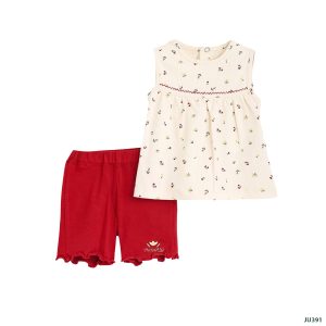 طقم Red flower بيبي بناتي صيفي