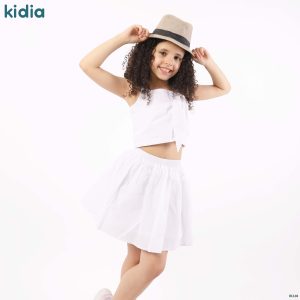 طقم أطفال بناتي قطعتين صيفي - White