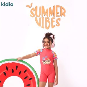 مايوه Summer holiday بدله بناتي نص كم + بونيه