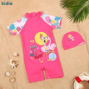 مايوه Flamingo بدله بناتي نص كم + بونيه